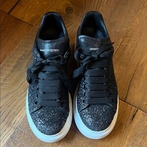 Alexander McQueen Black Sparkle Sneakers sz 8 (38)